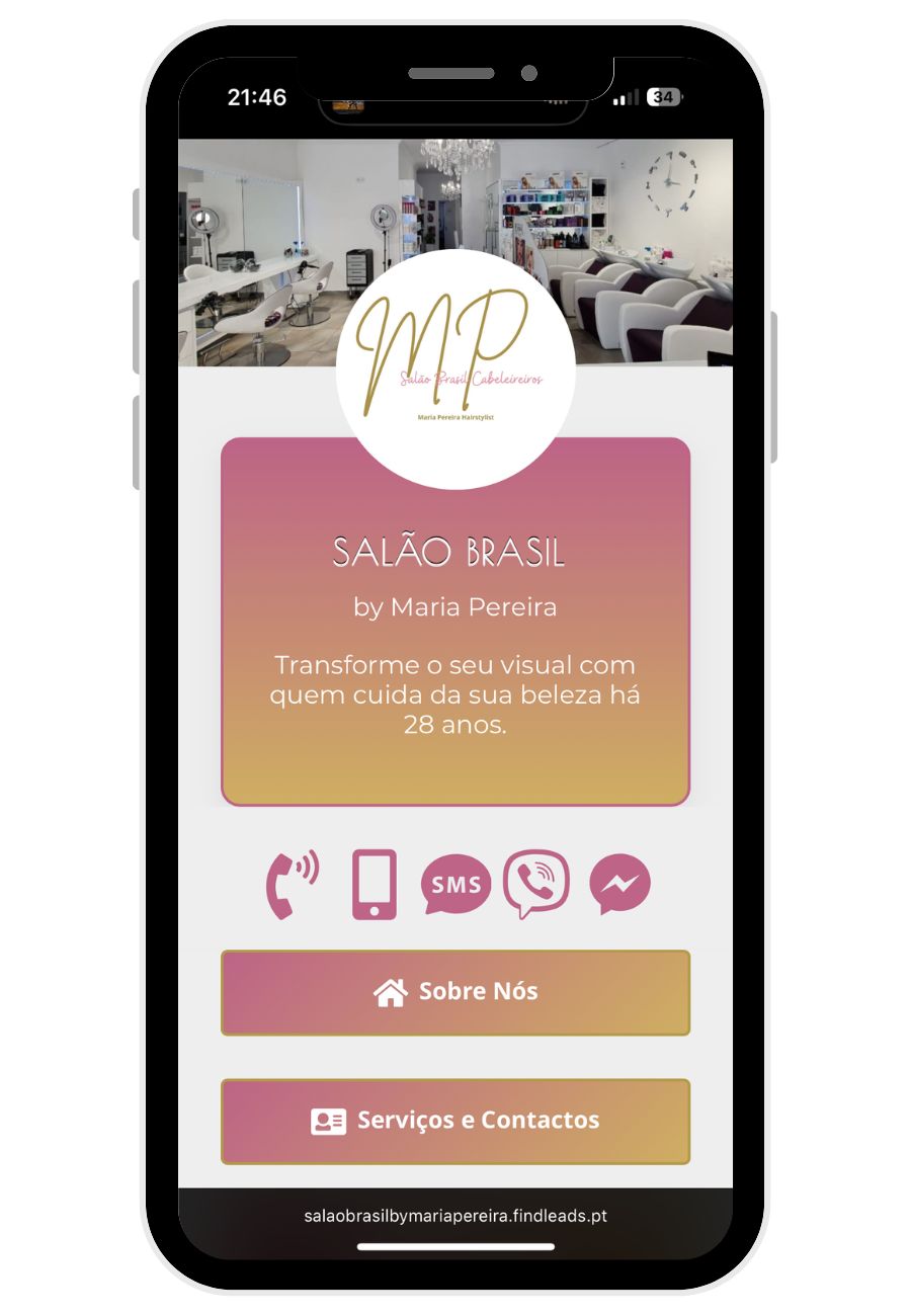 FindLeads - Cartão de Visita Digital